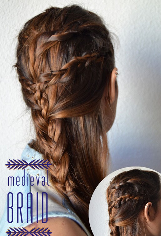 20 tutorials on braided hairstyles: medieval braids