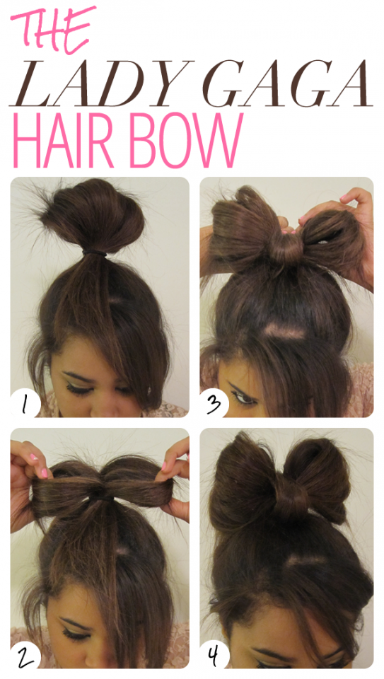 Bun bow hairstyle over