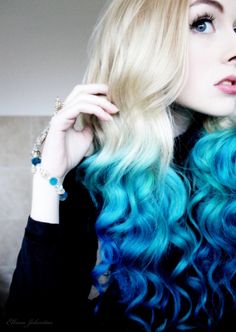 Blonde and blue hairstyle