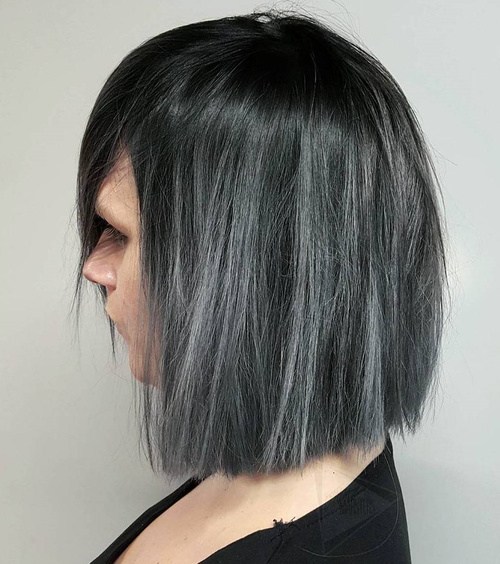 Gray straight bob