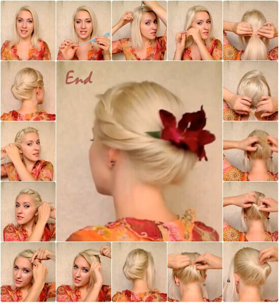 Twisted updo for blonde hair