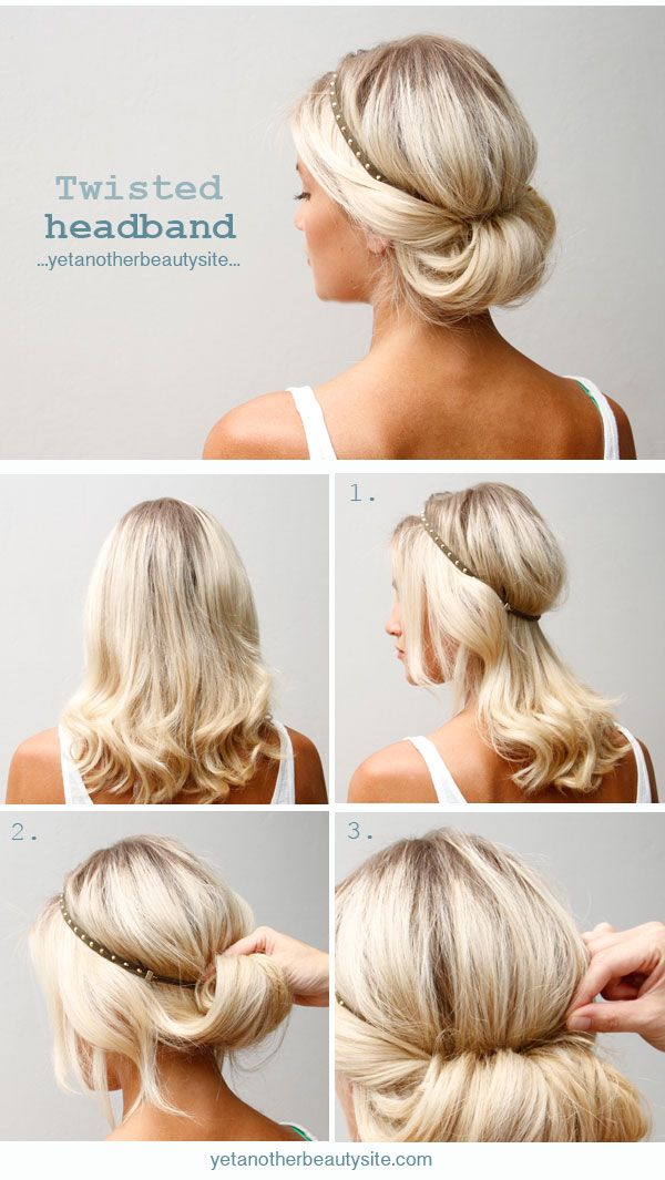 Twisted headband updo hairstyle