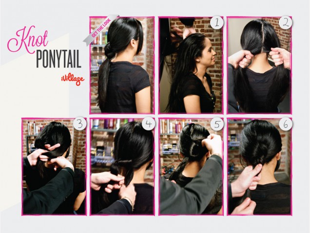 Ponytail with knots