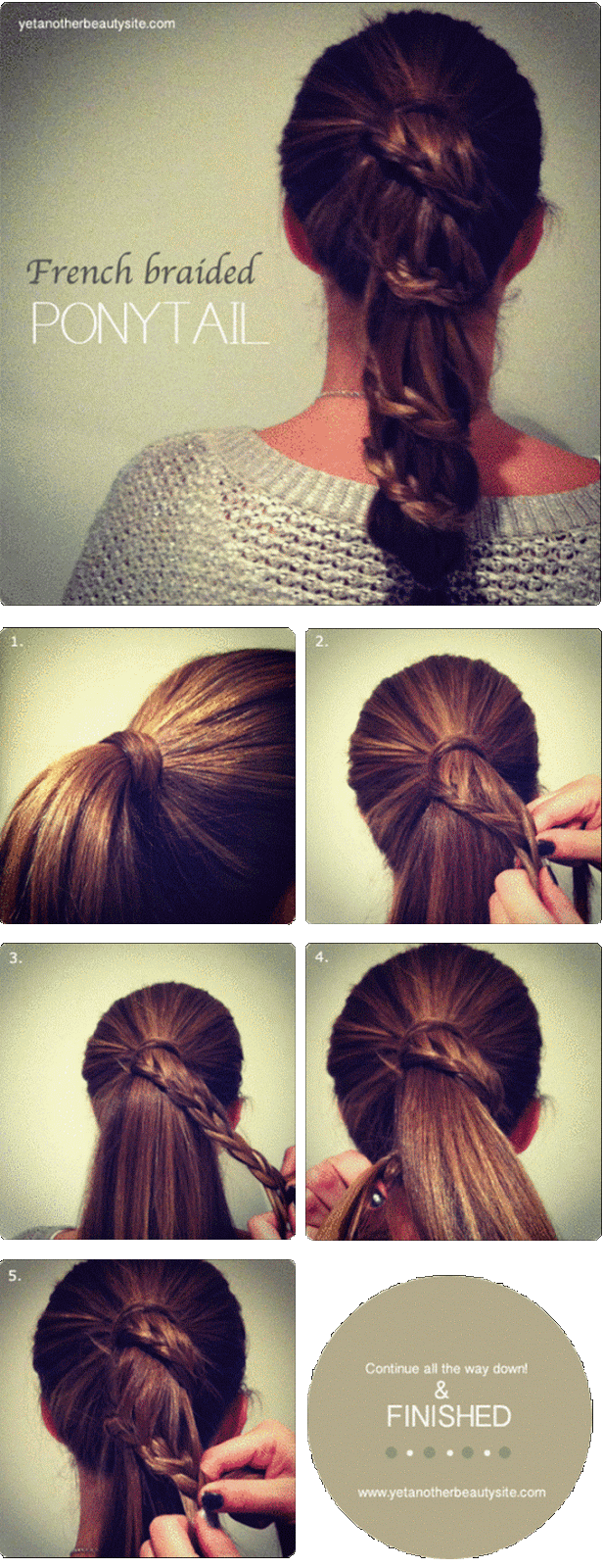 French Braided Ponytail Tutorial