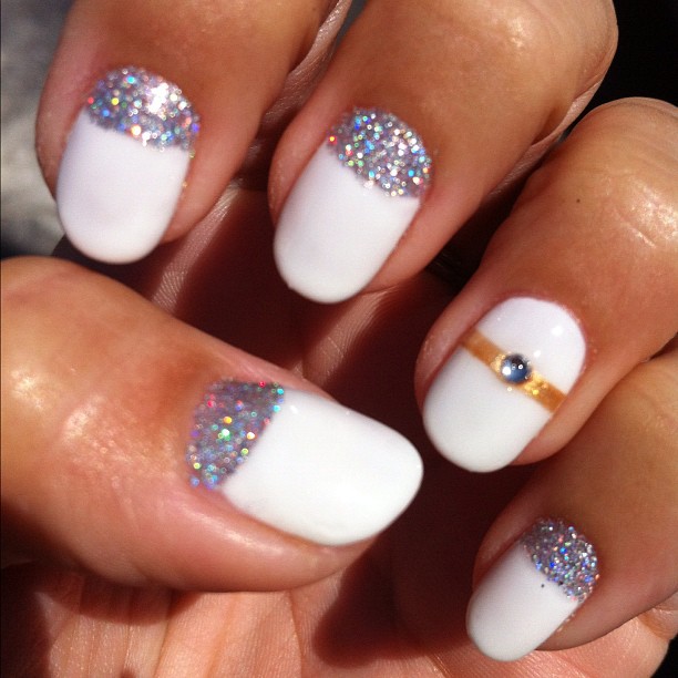 White nail design