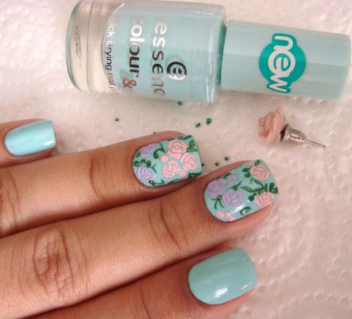 Pastel blue nail design