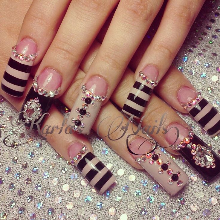 Bling nail design for long nails