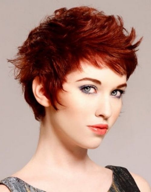 Short pixie haircut for red hair