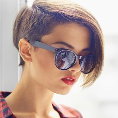 Undercut pixie hair with bangs