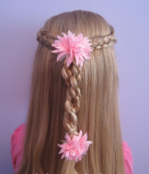 Braided hairstyle for little girls over