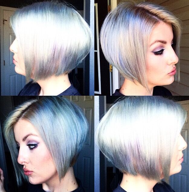 Stylish colored short bob hairstyle