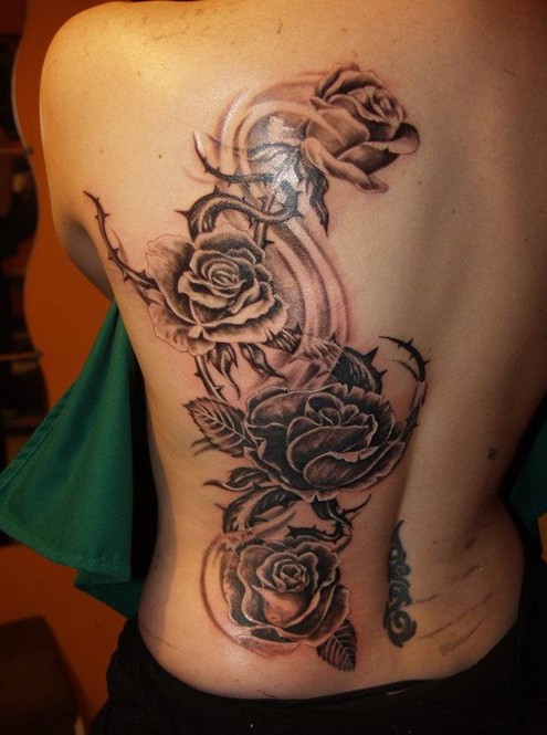 Rose tattoo with full back