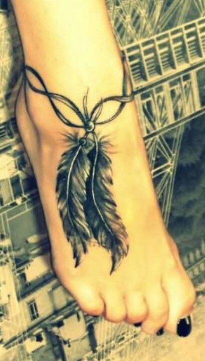 Stylish feather tattoo