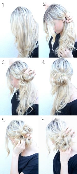 Casual side bun hairstyle tutorial