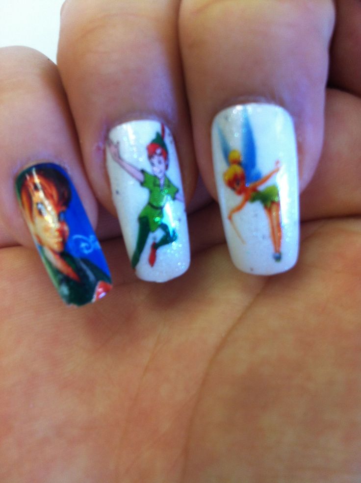 Peter Pan themed nails