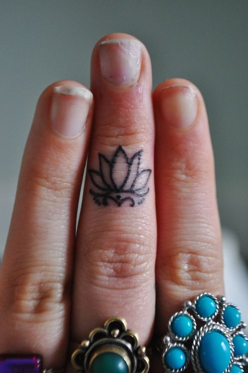 Mini lotus on the finger