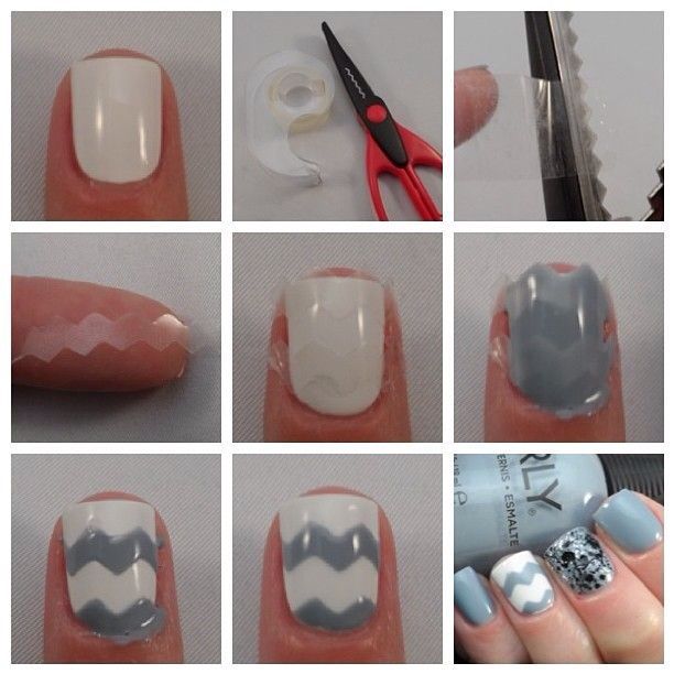 White and gray nails