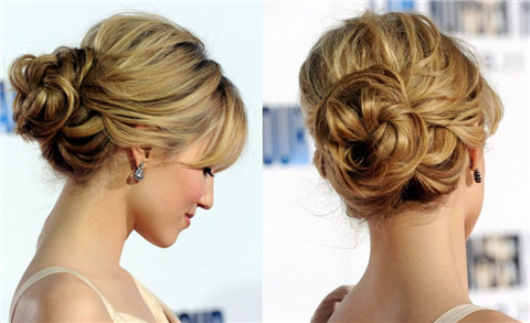 Dianna Agron hairstyles: pretty loose bun