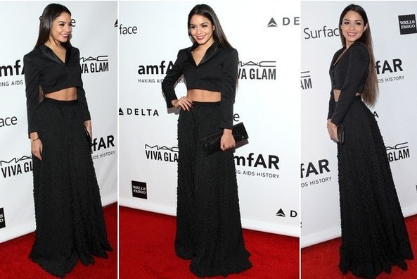 Vanessa Hudgens shows us an elegant way to wear a black crop top