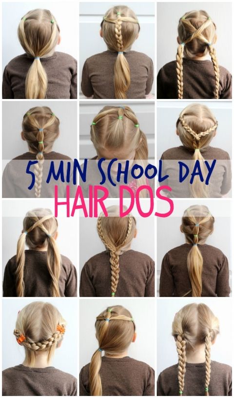 5 Minute Hairstyles for School | Girl hair dos, Little girl .