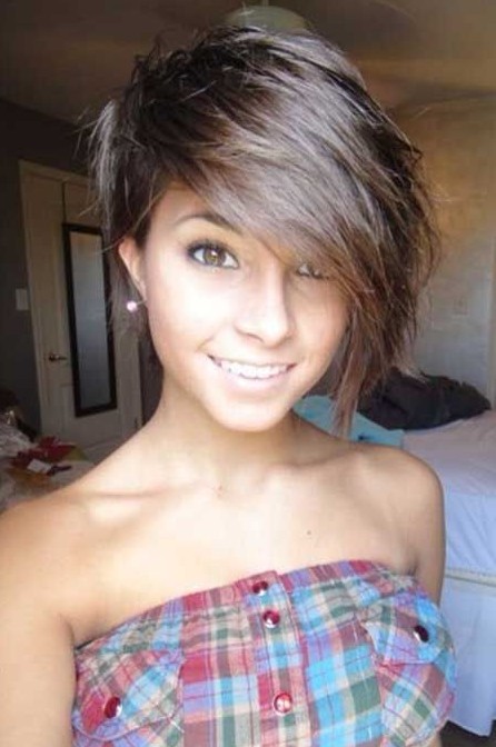 Adorable Short Haircut with Long Bangs for Girls - Hairstyles Week
