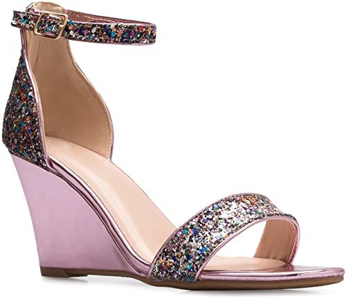 Amazon.com | Olivia K Womens Ankle Strap Wedge Heel Sandals .