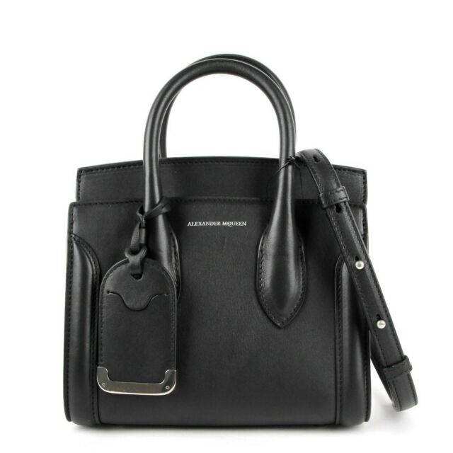 $1990 Alexander McQueen Black Leather Mini Heroine 21 Bag 479878 .