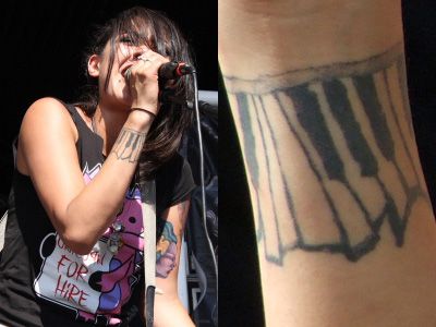 7 Tattoos and meanings of Alexia Rodriguez | Frankenstein tattoo .