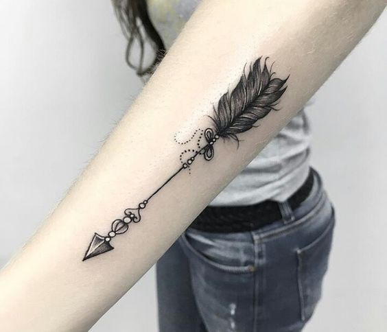 22 Gorgeous Arrow Tattoo For Women | Feather tattoos, Tatto
