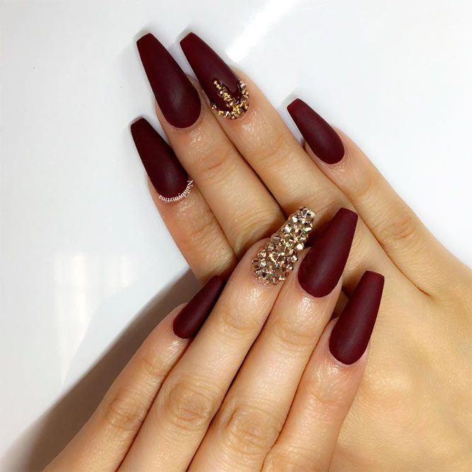 30 Amazing Burgundy Nail Designs for Women 2019 | Maroon nails .