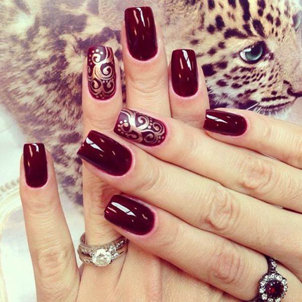 30 Amazing Burgundy Nail Designs for Women 2019 - Pretty Desig