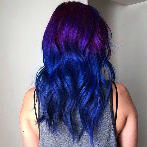 25 Amazing Blue and Purple Hair Looks | Hair styles, Dye my hair .