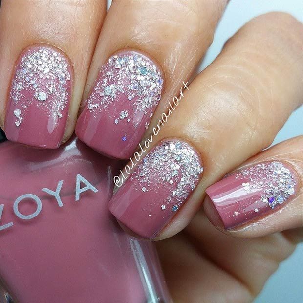 50 Best Nail Art Designs from Instagram | Silver glitter nails .