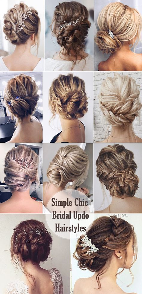 25 Chic Updo Wedding Hairstyles for All Brides #Brides #Chic .