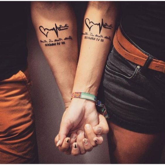 15 Sweetest Couple Tattoos Designs | Matching couple tattoos .
