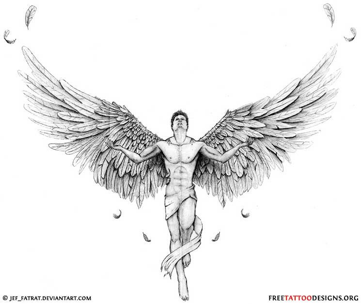 Angel Tattoos | Angel Wings, Guardian Angel and St Michael Designs .