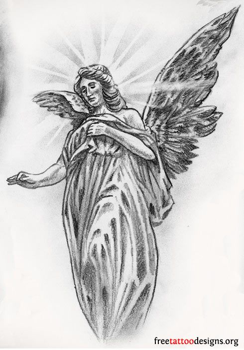 Angel Tattoos | Angel Wings, Guardian Angel and St Michael Designs .