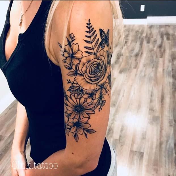 13 Flower Tattoo Ideas for Every Women | Arm tattoos for women .