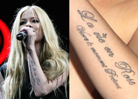 15 Avril Lavigne Tattoos & Meanings | Neck tattoo, Tatto