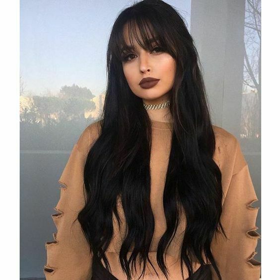Fashion Synthetic Wig with Bangs Body Wave Wigs Long Hair Full .