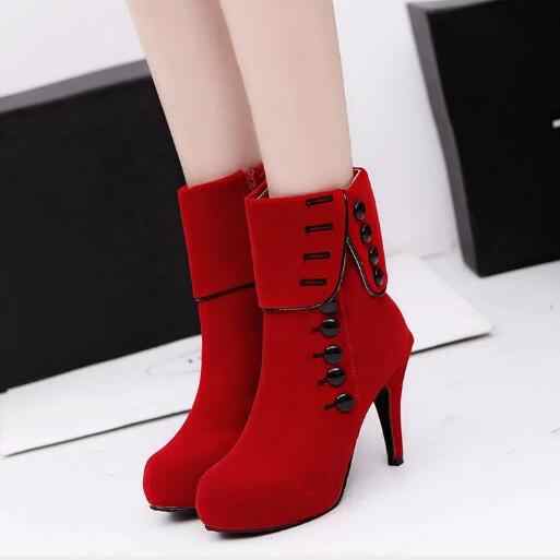 Beautiful Fashion Women Boots new black shoes Ankle Boots Platform .