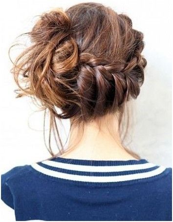 10 Trendy Messy Braid Bun Updos | Hair beauty, Hair styles .