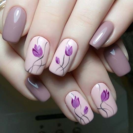 most beautiful nail arts 2018 (With images) | Floral nail designs .