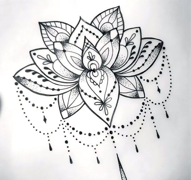 Cool Dotwork Lotus Tattoo Design | Lotus blossom tattoos, Lotus .