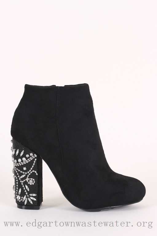 Black Suede) 100% Best Selling Bamboo Suede Rhinestone Chunky .