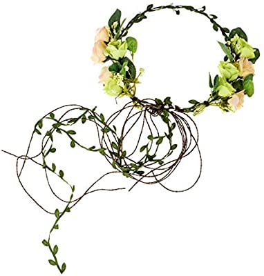 Floral Fall Adjustable Bridal Flower Garland Headband Flower Crown .