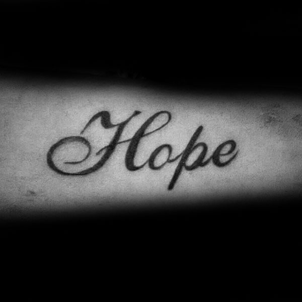 40 Hope Tattoos For Men - Four Letter Word Design Ide