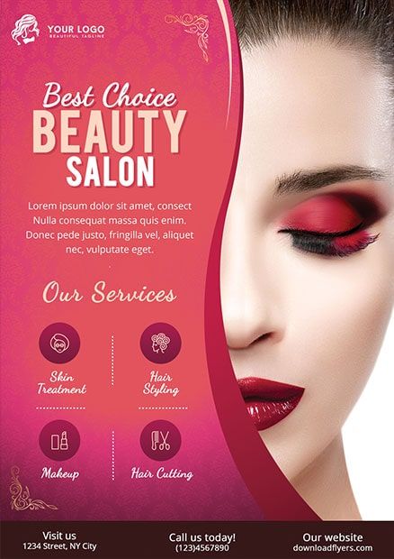 Beauty Salon - Free PSD Flyer Template | Beauty flyer ideas .