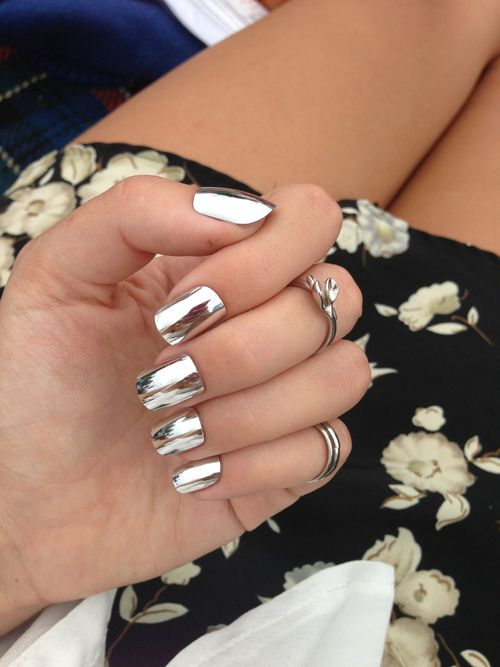 Metallic nail designs | Metallic nails design, Metallic nail a