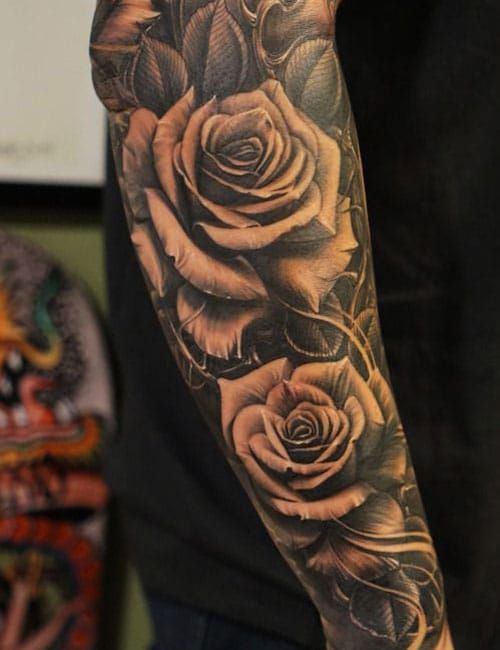 101 Best Rose Tattoos For Men | Rose tattoos for men, Cool forearm .